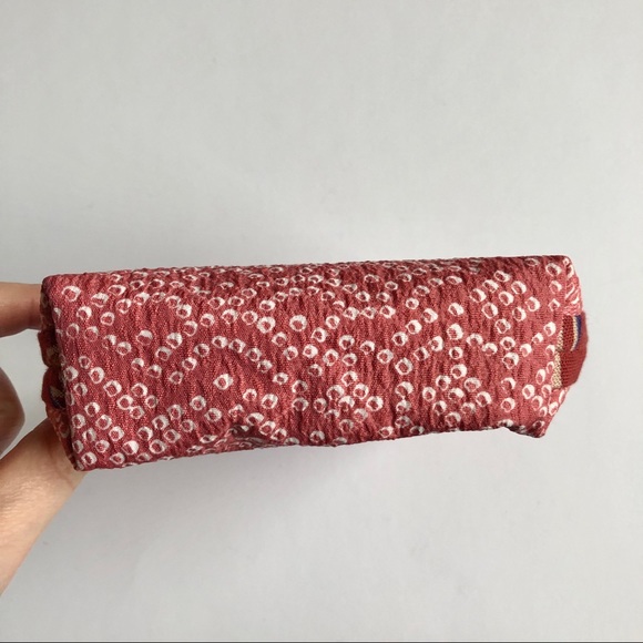 NEW Japanese Coin Purse Pouch Bag Floral Bamboo Print Handmade Small NWOT - Picture 4 of 12